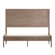 Pemberly Row Solid Wood Queen Platform Bed with Headboard & Slats in Light Brown