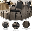 Pemberly Row Trapezoidal Back Stacking Banquet Chair in Black Fabric/Black Frame