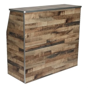 Pemberly Row 4' Rustic Laminate Foldable Portable Event Bar for Catering