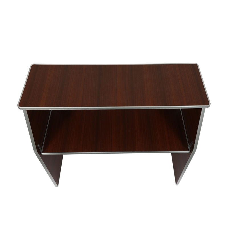 Pemberly Row 4' Walnut Laminate Foldable Portable Event Bar for Catering