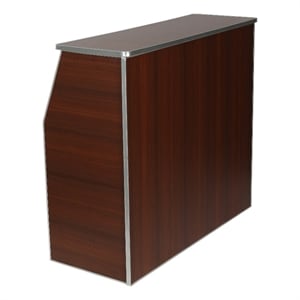 Pemberly Row 4' Walnut Laminate Foldable Portable Event Bar for Catering