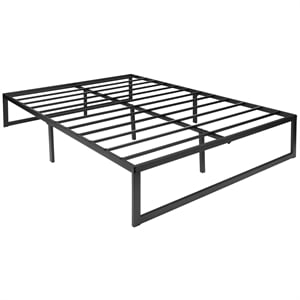 Pemberly Row 14&quot Full Platform Bed Frame with Steel Slats - No Foundation Needed
