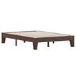 Pemberly Row Wood Platform Full Bed with 14 Support Slats in Walnut