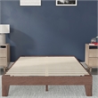Pemberly Row Wood Platform Full Bed with 14 Support Slats in Walnut