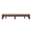 Pemberly Row Wood Platform Full Bed with 14 Support Slats in Walnut