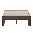 Pemberly Row Wood Platform Full Bed with 14 Support Slats in Walnut