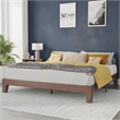 Pemberly Row Wood Platform King Bed with 14 Support Slats in Walnut