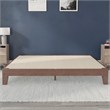 Pemberly Row Wood Platform King Bed with 14 Support Slats in Walnut