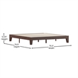 Pemberly Row Wood Platform King Bed with 14 Support Slats in Walnut