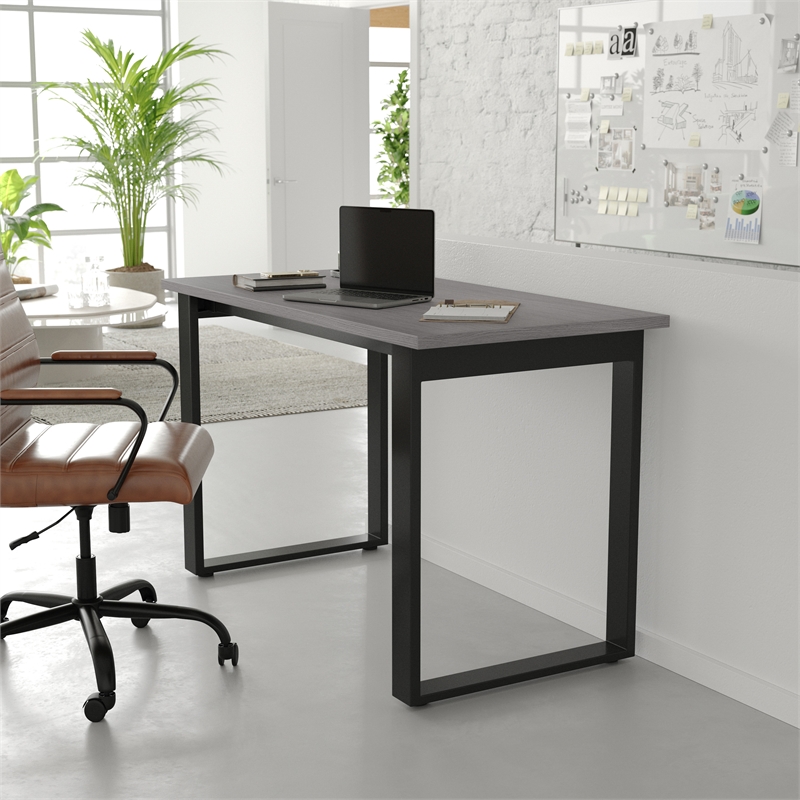 Pemberly Row 48x24 Conference Table with Laminate Top & U-Frame Base in Gray Oak
