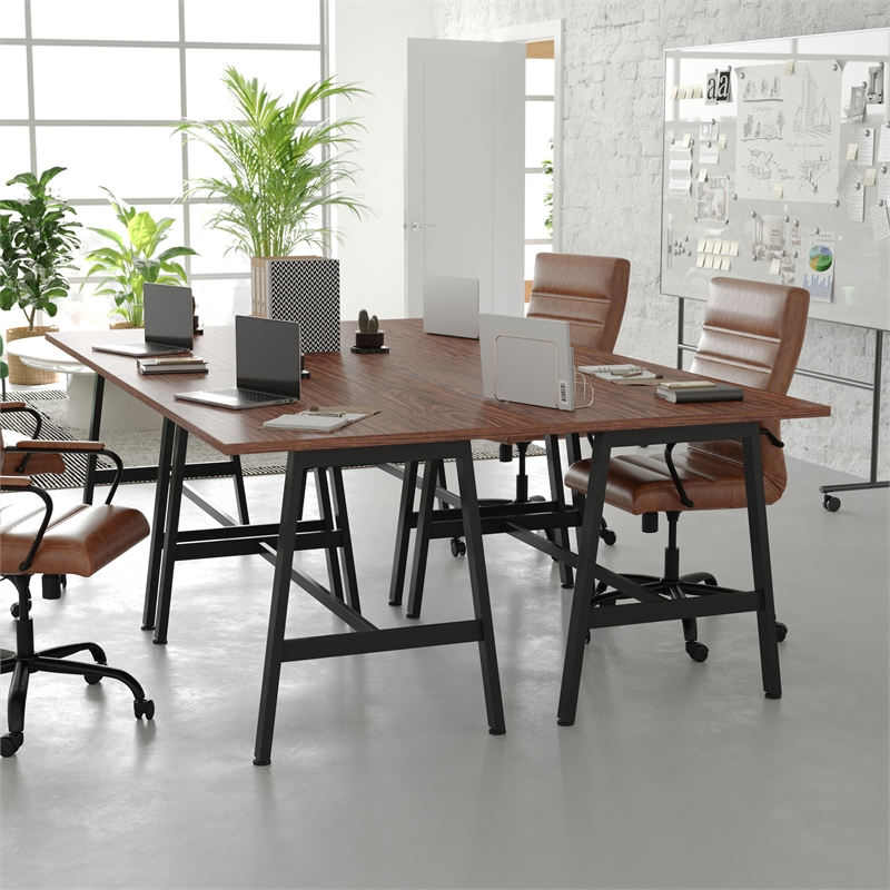 Pemberly Row 48x30 Conference Table with Laminate Top and A-Frame Base in Walnut