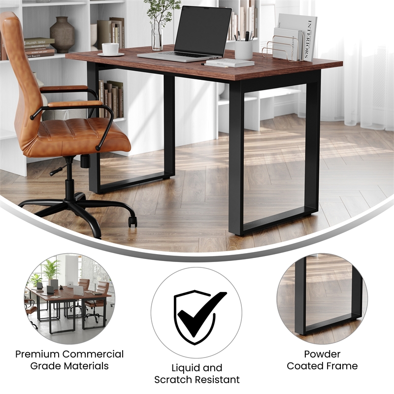 Pemberly Row 48x30 Conference Table with Laminate Top and U-Frame Base in Walnut