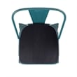 Pemberly Row Bar Height Stool with Poly Resin Seat in Kelly-Blue Teal/Black