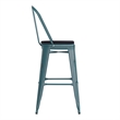 Pemberly Row Bar Height Stool with Poly Resin Seat in Kelly-Blue Teal/Black