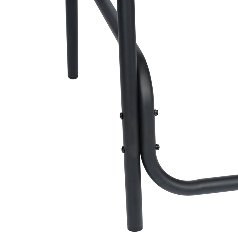 Pemberly Row Indoor/Outdoor Rattan Restaurant Barstool in Black/Black