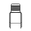 Pemberly Row Restaurant Stacking Stool with Triple Slat Back in Black