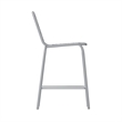 Pemberly Row Restaurant Stacking Stool with Triple Slat Back in Silver
