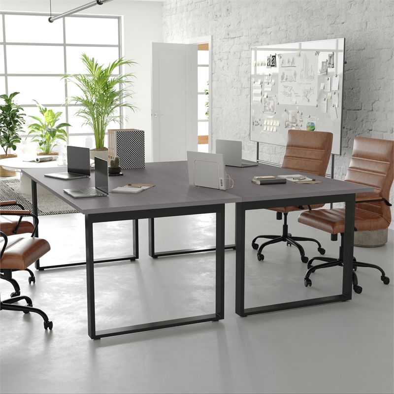 Pemberly Row 72x36 Conference Table with Laminate Top & U-Frame Base in Gray Oak