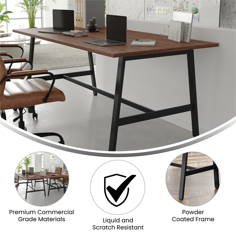 Pemberly Row 72x36 Conference Table with Laminate Top and A-Frame Base in Walnut