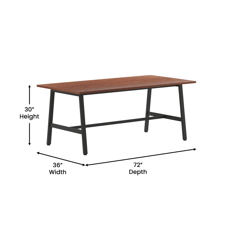 Pemberly Row 72x36 Conference Table with Laminate Top and A-Frame Base in Walnut