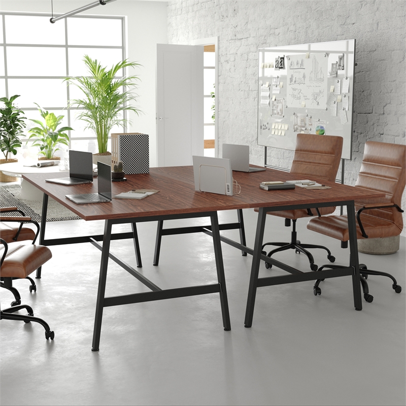 Pemberly Row 72x36 Conference Table with Laminate Top and A-Frame Base in Walnut
