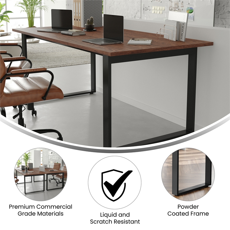 Pemberly Row 72x36 Conference Table with Laminate Top and U-Frame Base in Walnut