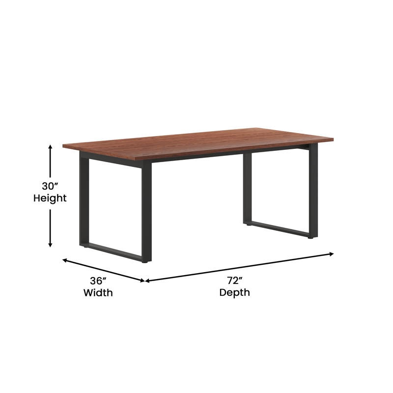 Pemberly Row 72x36 Conference Table with Laminate Top and U-Frame Base in Walnut