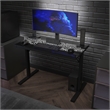Pemberly Row Gaming Desk with LED Color Changing Circuit Board Glass Top