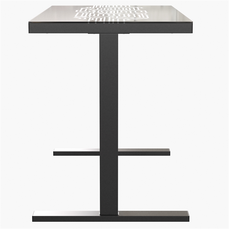 Pemberly Row Gaming Desk with LED Color Changing Circuit Board Glass Top