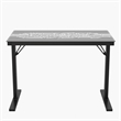 Pemberly Row Gaming Desk with LED Color Changing Circuit Board Glass Top