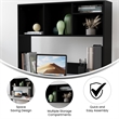 Pemberly Row Space-Saving Desktop Bookshelf Organizer with Cubbies in Black