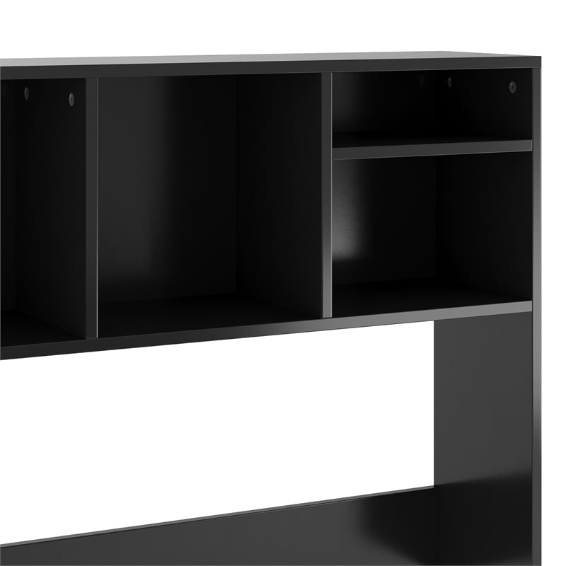Pemberly Row Space-Saving Desktop Bookshelf Organizer with Cubbies in Black