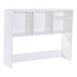 Pemberly Row Space-Saving Desktop Bookshelf Organizer with Cubbies in White