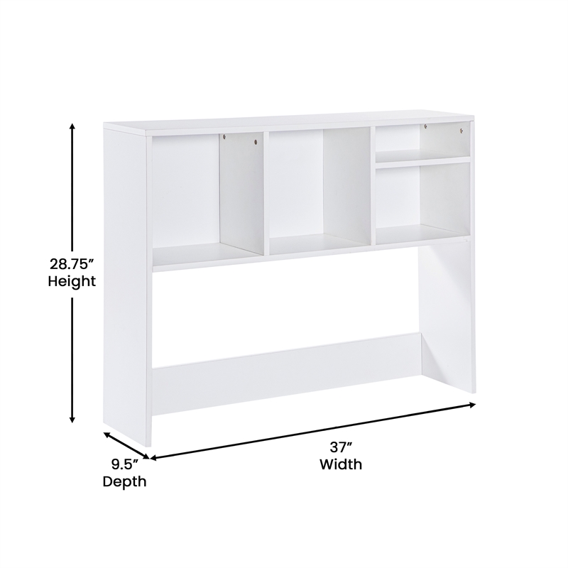 Pemberly Row Space-Saving Desktop Bookshelf Organizer with Cubbies in White