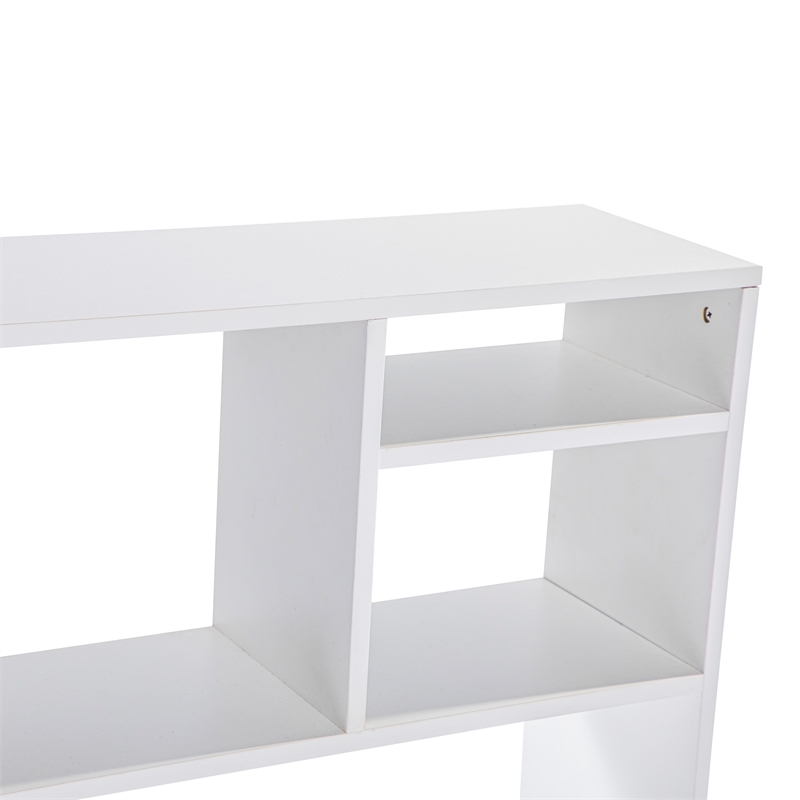 Pemberly Row Space-Saving Desktop Bookshelf Organizer with Cubbies in White