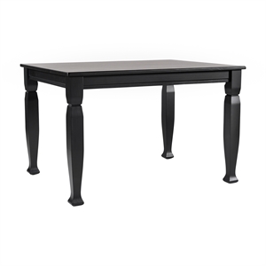 Pemberly Row Solid Wood 47&quot Dining Table with Turned Legs in Black