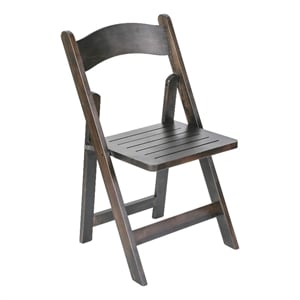 Pemberly Row Solid Wood Portable Folding Dining Chair in Early American