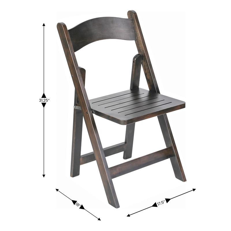 Pemberly Row Solid Wood Portable Folding Dining Chair in Early American