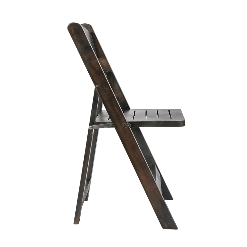 Pemberly Row Solid Wood Portable Folding Dining Chair in Early American