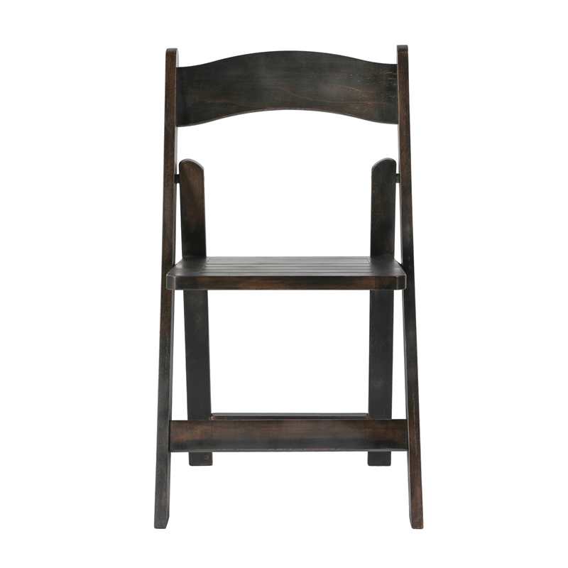 Pemberly Row Solid Wood Portable Folding Dining Chair in Early American
