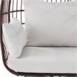 Pemberly Row Wicker Swivel Lounge Chair with 4 Cushions in Brn/Crm