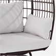 Pemberly Row Wicker Swivel Lounge Chair with 4 Cushions in Brn/Crm