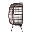Pemberly Row Wicker Swivel Lounge Chair with 4 Cushions in Brn/Crm