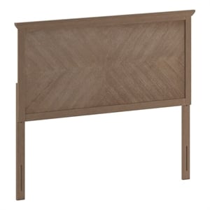 Pemberly Row Contemporary Full Size Herringbone Wooden Headboard in Light Brown