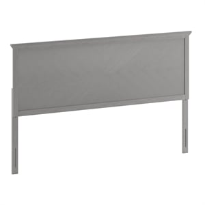 Pemberly Row Contemporary King Size Herringbone Wooden Headboard in Gray Wash