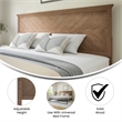 Pemberly Row Contemporary King Size Herringbone Wooden Headboard in Light Brown