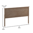 Pemberly Row Contemporary King Size Herringbone Wooden Headboard in Light Brown