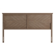Pemberly Row Contemporary King Size Herringbone Wooden Headboard in Light Brown