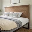 Pemberly Row Contemporary King Size Herringbone Wooden Headboard in Light Brown