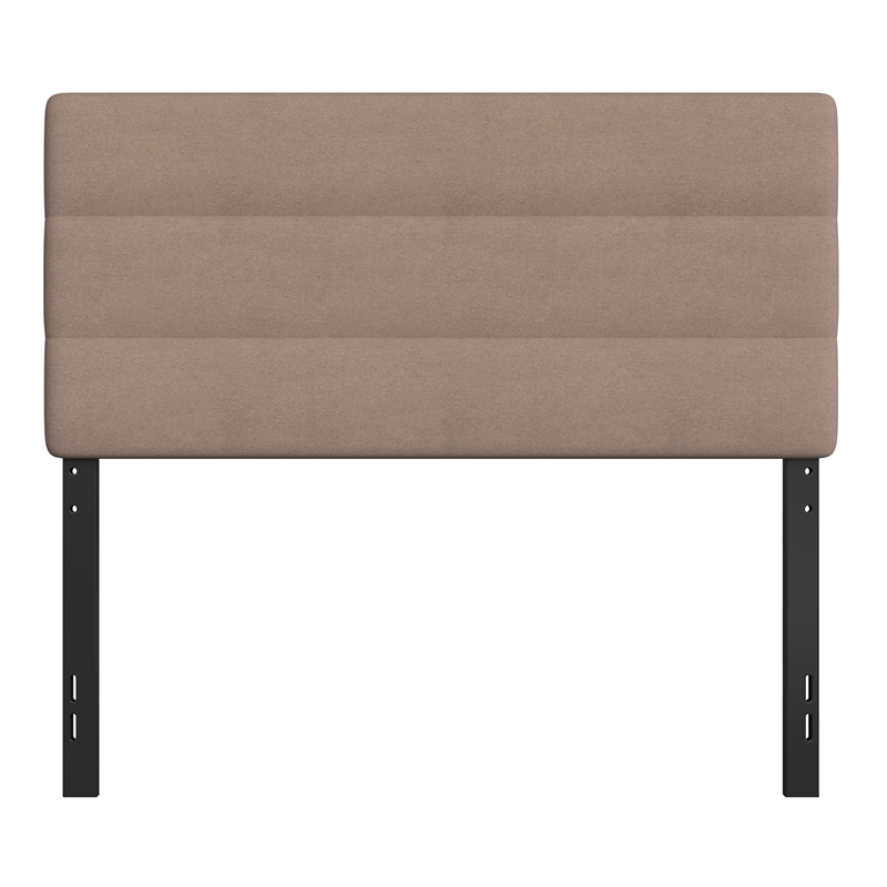 Pemberly Row Universal Fit Tufted Upholstered Full Headboard in Taupe